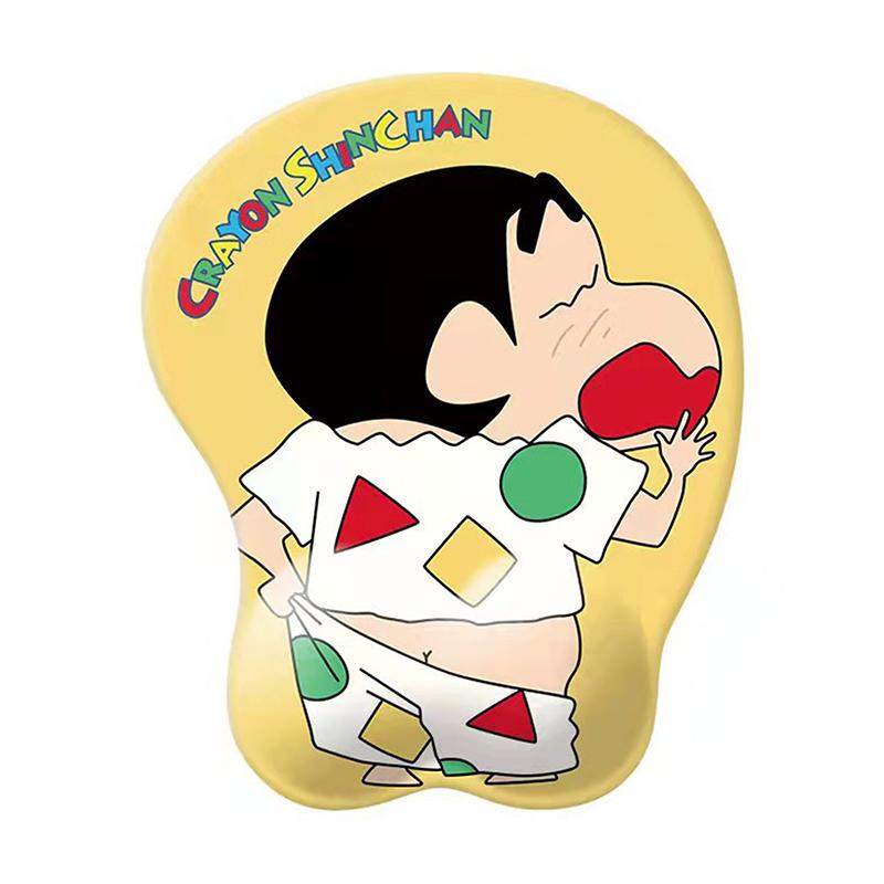 Crayon Shin-Chan Anime Mauspads mit Silikon-Handgelenkauflage 3D Gaming-Mauspads Rutschfeste Weiche Schreibtischmatte Geschenk