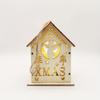 1PC Christmas Wooden Crafts Wooden Christmas Small House Cabin Lighting Ornaments Pendant Christmas Tree Decoration