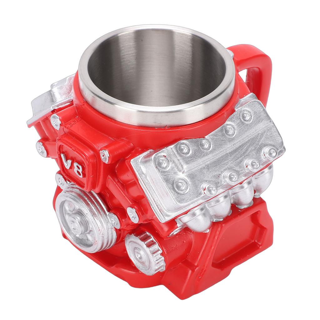 Engine Coffee Mug Innovative Home Power Decorative Item Ornament for Car Lovers Red V8