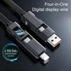Talos Multi-Level High-Power Data Cable, Fast Charging Up To 100W, USB Type-C 8-Pin Charger Cable with Real-Time Digital Display, Durable Braided for