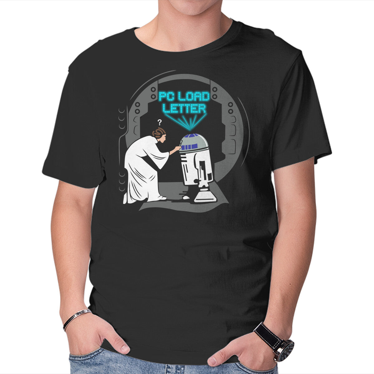 Unisex Crew Neck T-Shirt Droid Error Graphic Short Sleeve Casual Tee XXXXL
