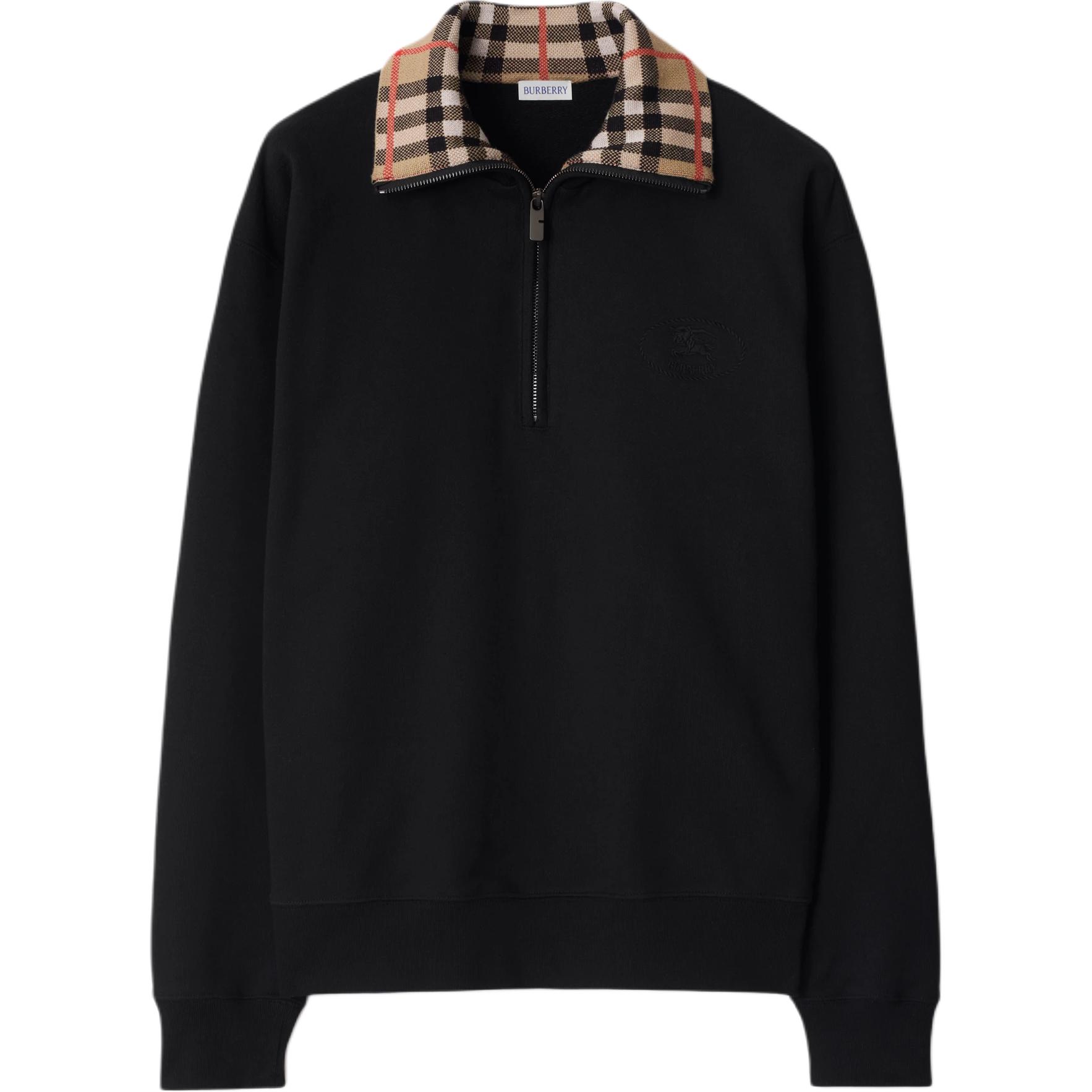 Burberry pārbaudīta apkakles kokvilnas sporta krekls