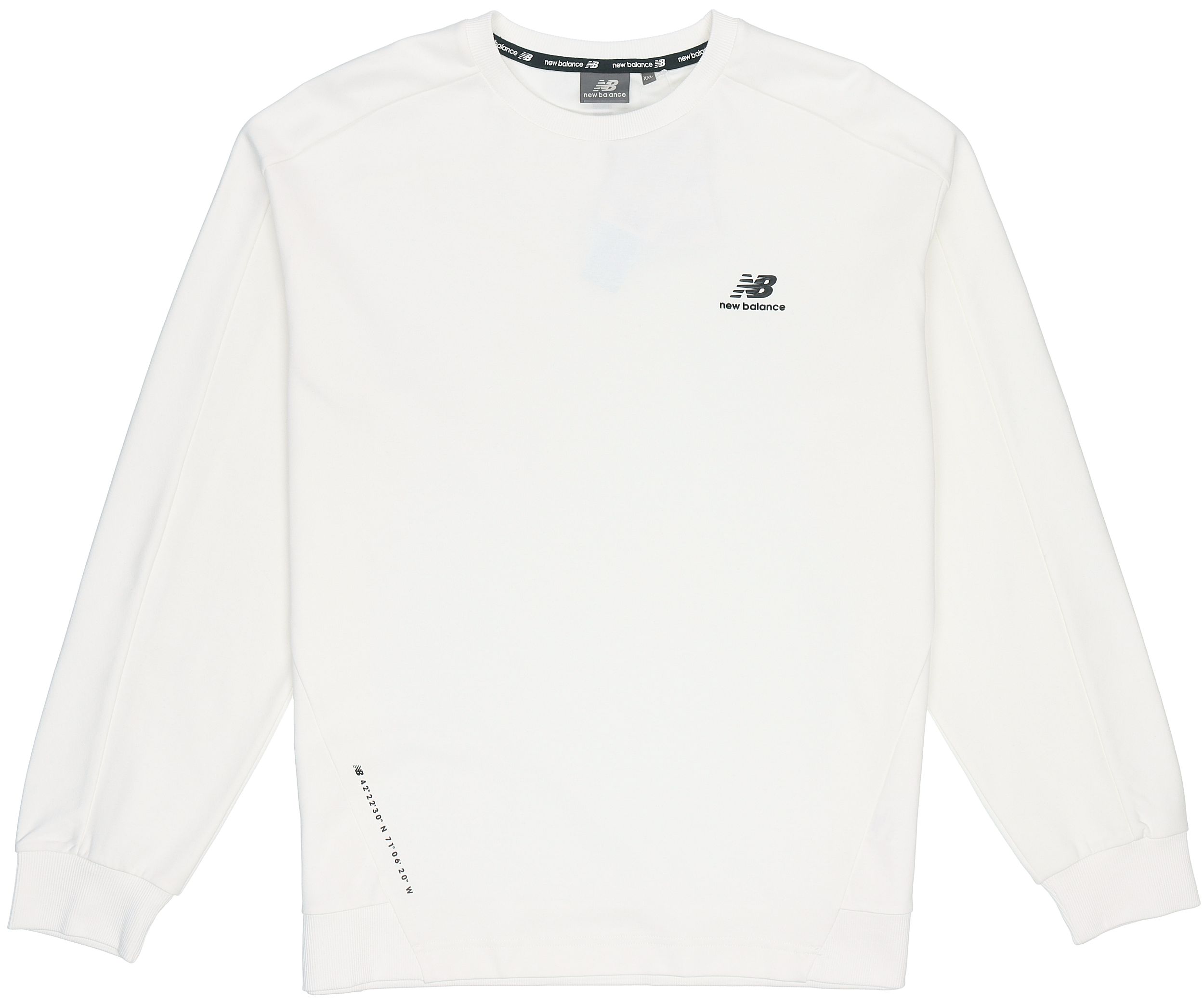 New Balance Sweatshirts Unisex White Crew Neck Moderate Regular 5CC38623-IV XXL