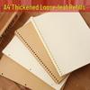 A4 Grid Kraft Paper Loose-Leaf Notebook with 30-Hole Refill - Retro Style