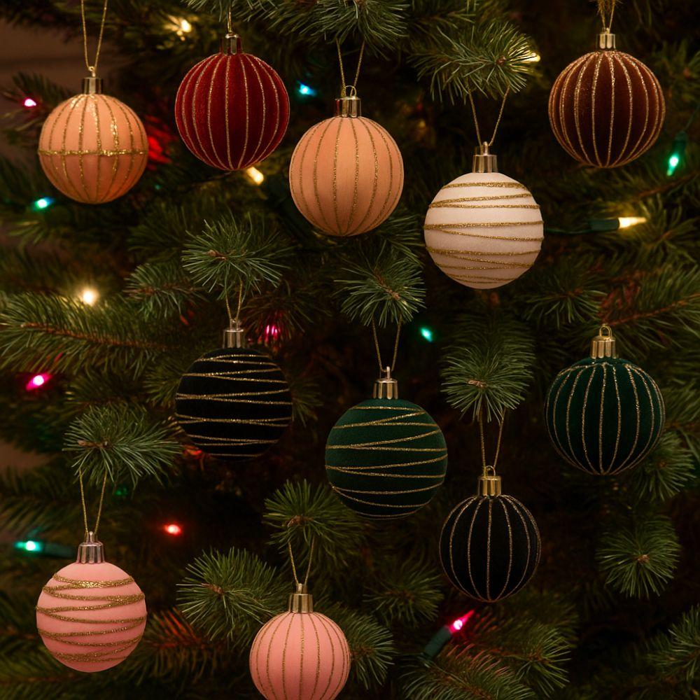 Plastic Christmas Decoative Balls Hanging Xmas Tree Ornaments Christmas Color Balls  Home Decor
