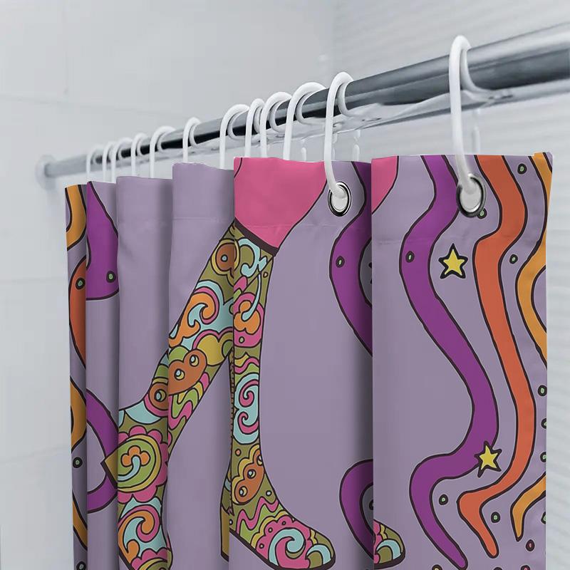 Bohemian Shower Curtain Set Nature Floral Pattern Waterproof Bathroom Decor Vintage Hippie Tapestry Wall Hanging Home Textile