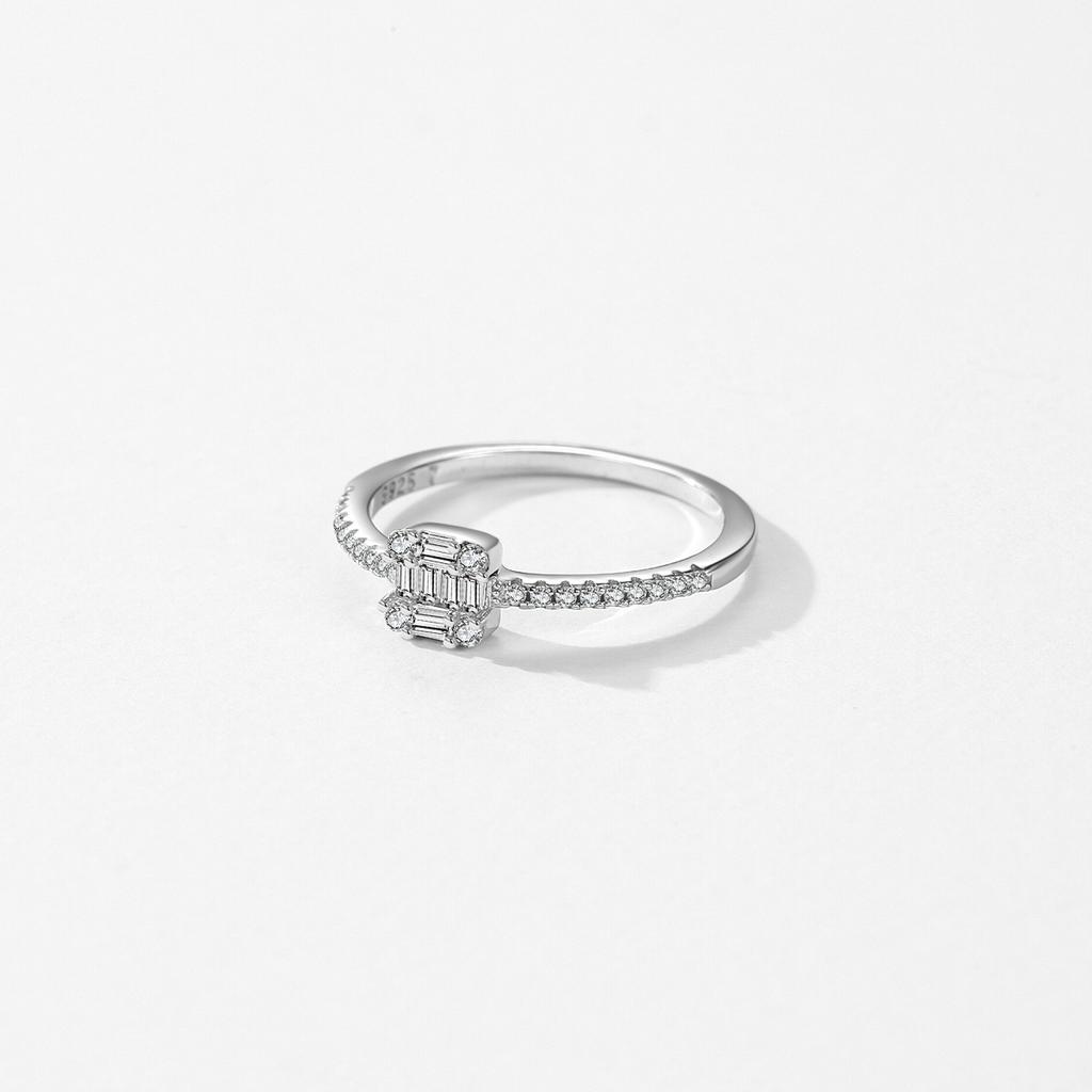 MODIAN Eenvoudige Vierkante Luxe Schitterende CZ Verlovingsring Voor Vrouwen Bruiloft Statement Fijne Sieraden Cadeau