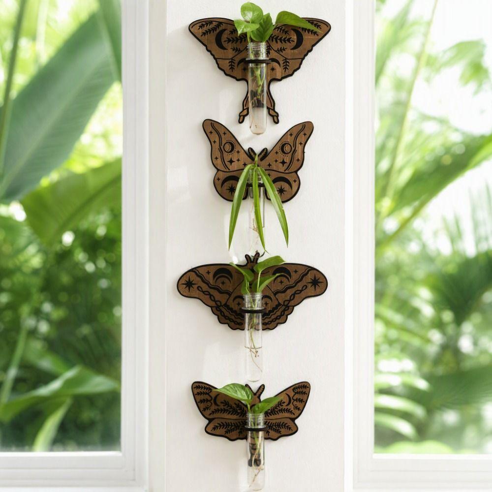 Wooden Hydroponic Planter Shelf Home Ornaments Wall Decoration Planter Holder  Garden Decor