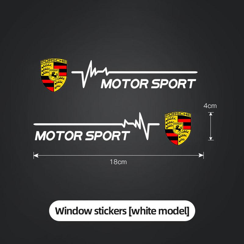

2Pcs Car Windows Sticker Decal Badge Styling Accessories For Porsche 911 718 Taycan Panamera Cayenne Macan Boxster Cayman Pajun