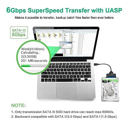USB 3.0 auf SATA III Adapterkabel mit UASP SATA zu USB Konverter für 2,5" Festplatte JL166653203053