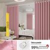 Telescopic No-Punch Curtain Set: Blackout, Heat Insulation, Sun Protection for Bedroom, Living Room, Balcony, Rental Partition