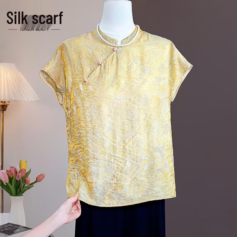 Women s New Chinese Style Jacquard Stand Collar Vest L