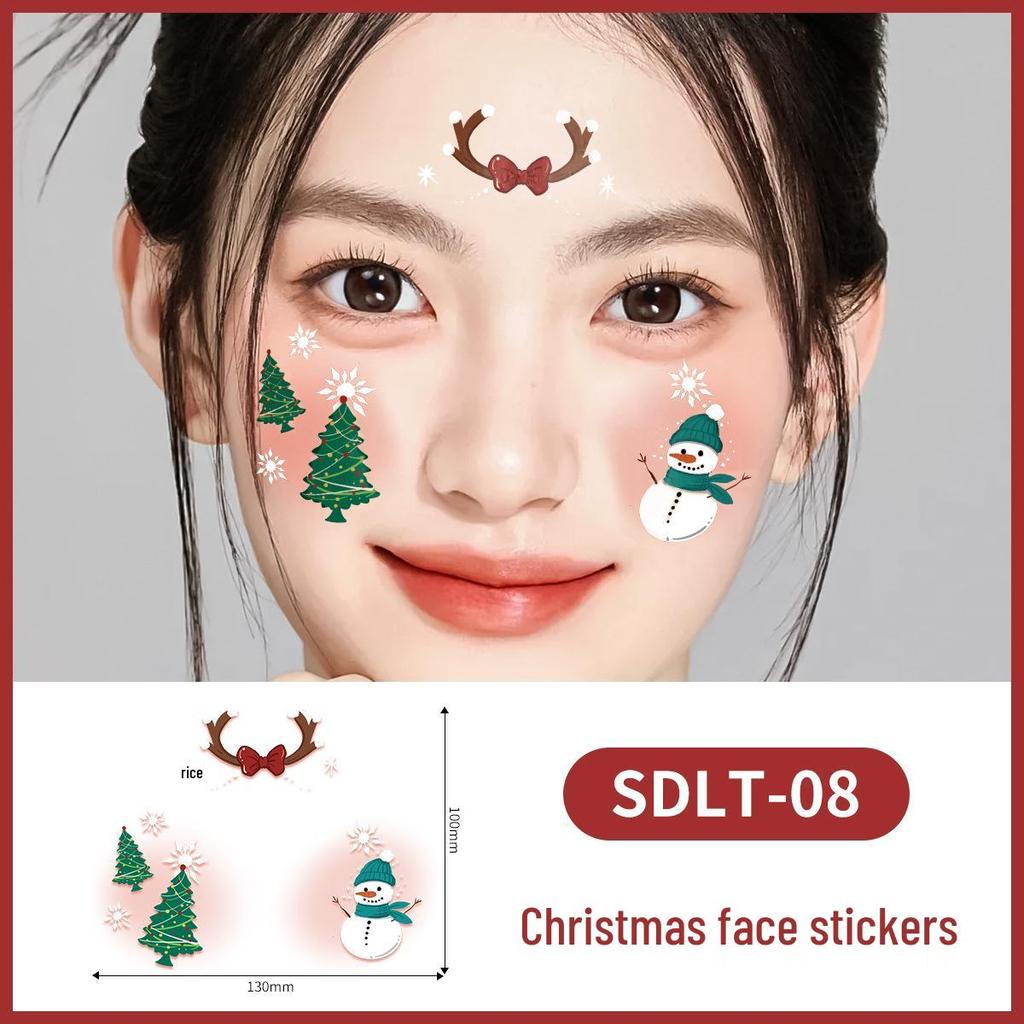 Waterproof Cross-border Christmas Tattoo Stickers: Cute, Sweatproof, and Anti-reflective Face Makeup
