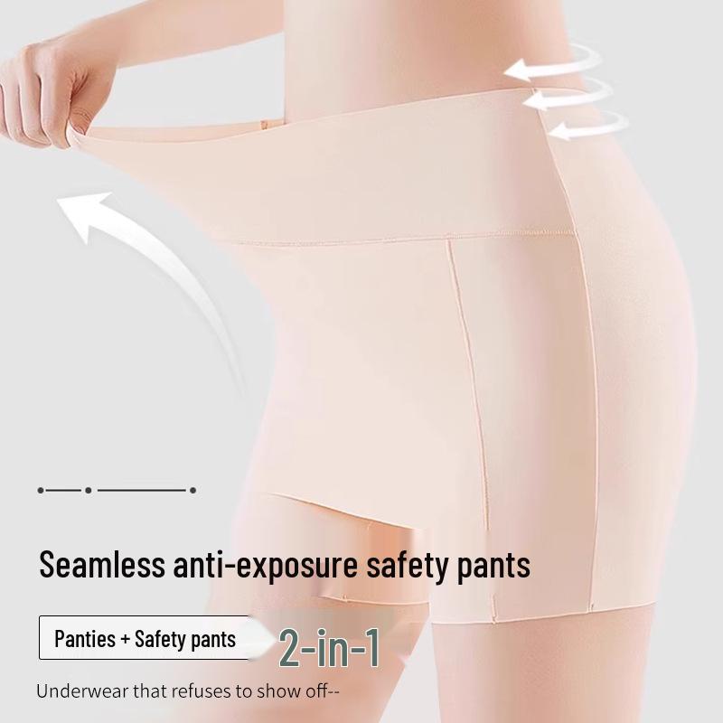Mid-Waist Ice Silk Slimming Safety Shorts - Seamless Double-Layer, Anti-Exposure, Butt-Lifting Summer Base Layer. XL [120-140 lbs]