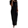 Women's Fashion Color Short-Sleeved Long Casual Dress
