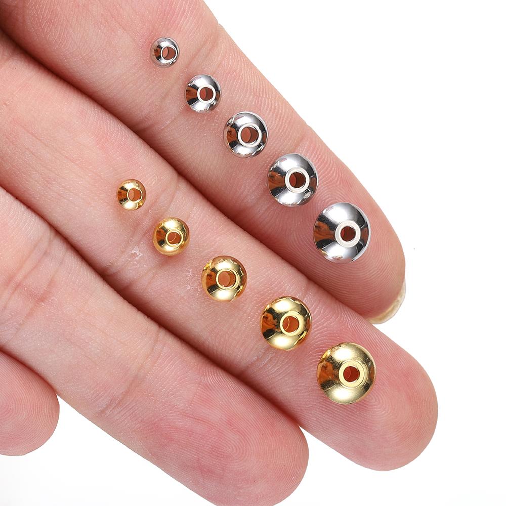 20pcs Stainless Steel Abacus Beads for Necklace Bracelet Jewelry Making DIY Gold Color Stopper Spacer Loose Beads Wholesale