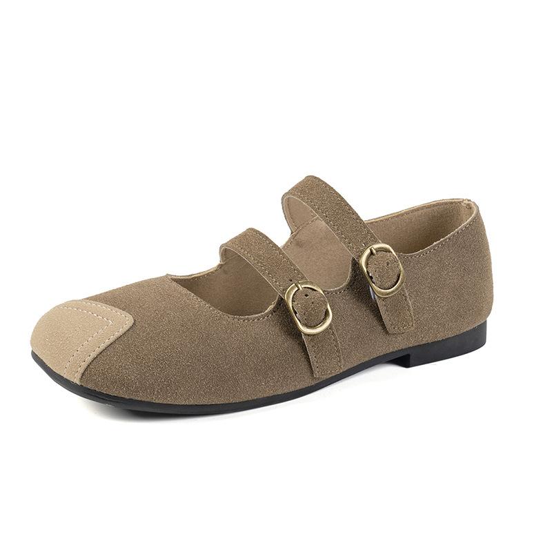 Retro women's autumn new one-pedal lazy shoes flat-soled soft-soled shallow-mouth Mary Jane single shoes