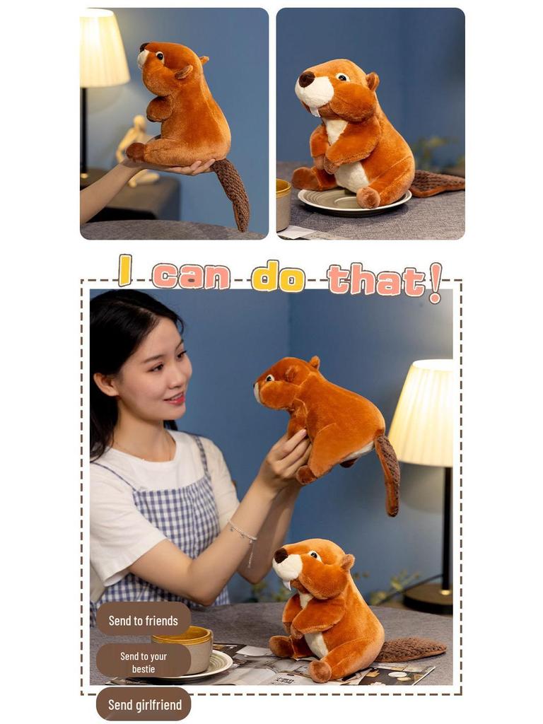 Beaver & Marmot Plush Toy with Big Teeth - Stuffed Animal Birthday Gift for Kids or Girlfriend