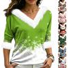 Women's Christmas V-Neck Top Elegant Cut for Party Date and Casual Wear