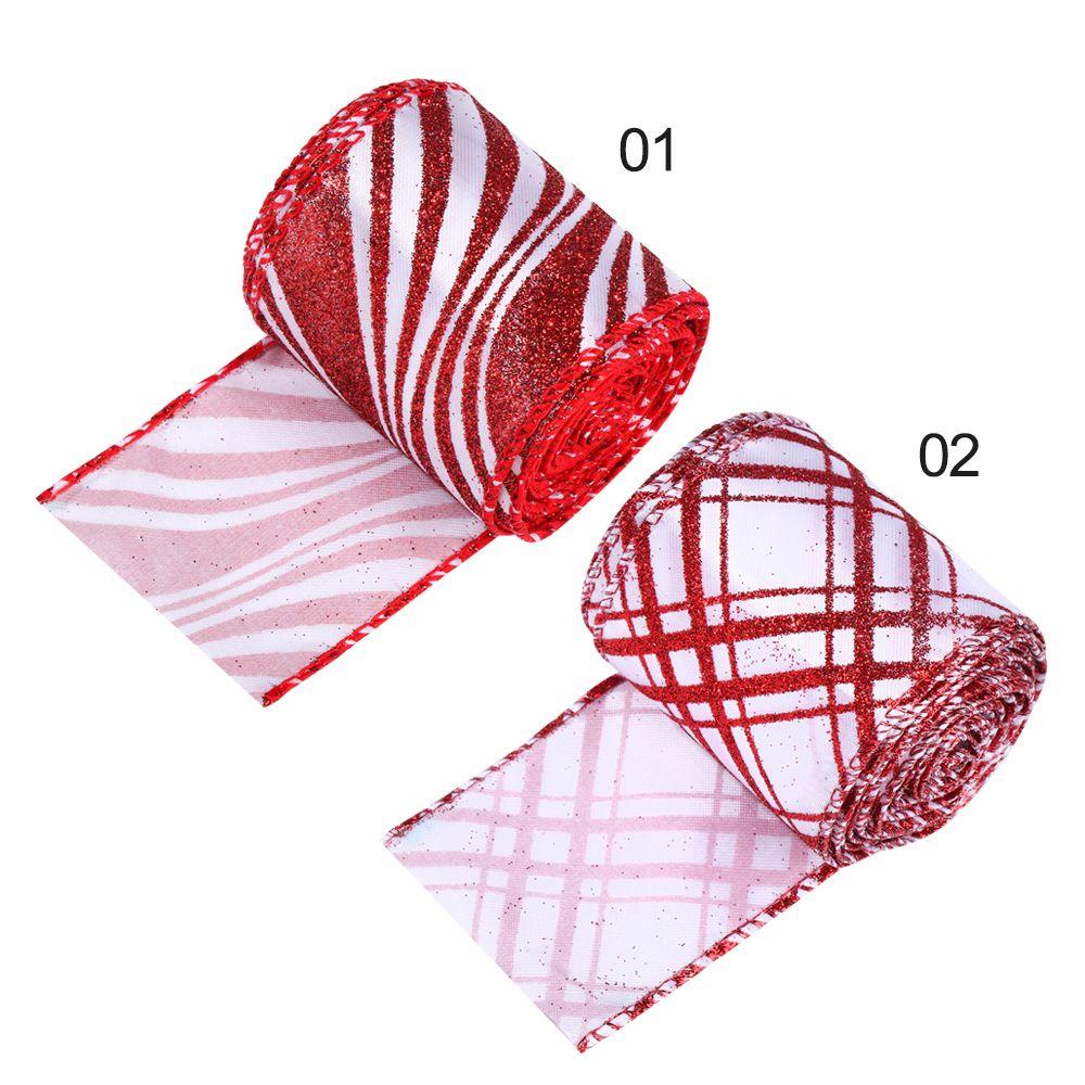 Craft Wrapping Supplies Wired Edge Ribbon Christmas Tree Decorations Christmas Bows Room Ornament