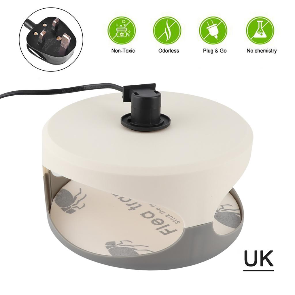 Flea Trap Dome Flea Bed Bug Trap with 2 Trapping Boards, Odorless Non-toxic Flea Killer Trap Pad, Flea Trap Light Children and Pets Friendly