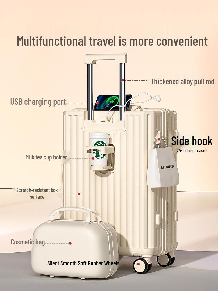 2025 Women's Trolley Suitcase: Durable 20" & 24" Mother-Child Travel Case with Combination Lock