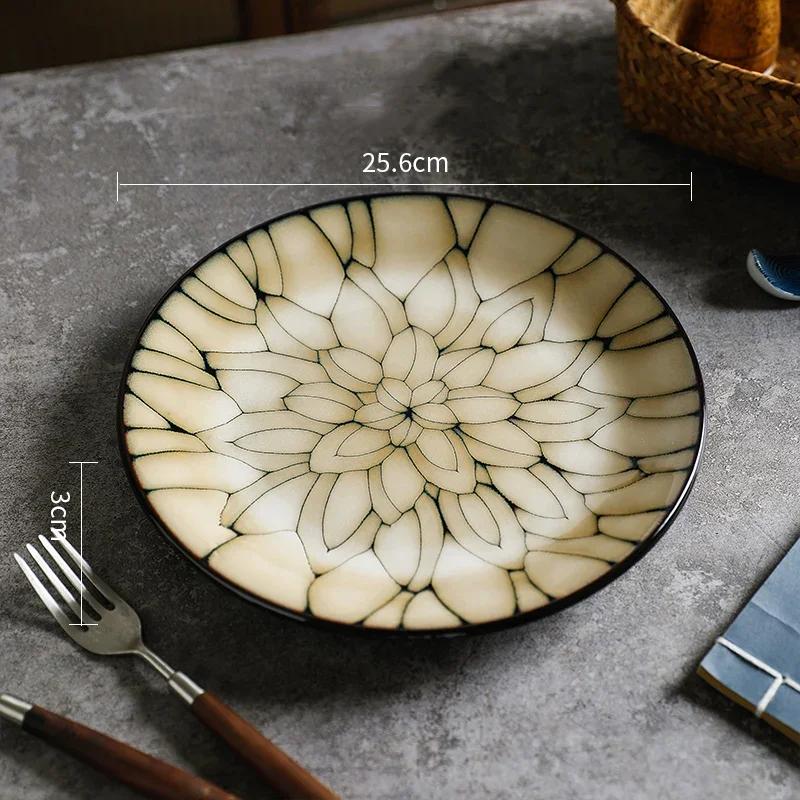 Light Luxury Flowers Ceramic Plate High End Restaurants Pasta Steak Plate Delicious Dishes Dining Plates Unique Home Tableware