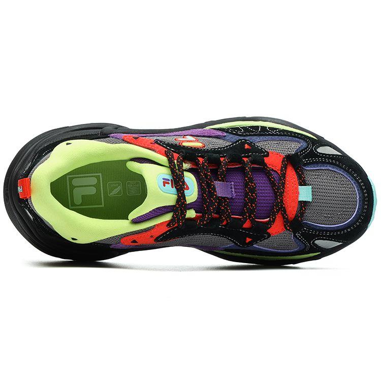 Fila Fusion Heritage Running Retro Versatile Trendy Dad Sneakers Women sneakers Black Purple Green T12W131102FQS