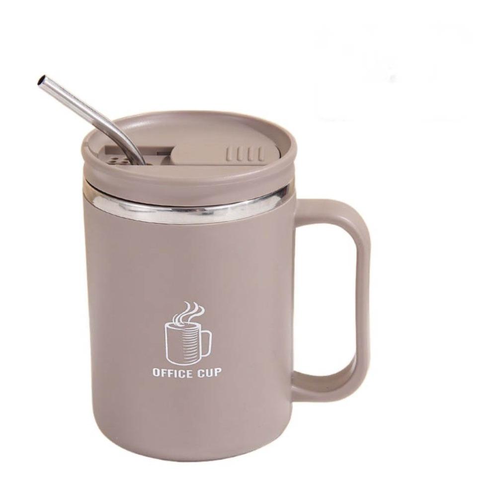 304 Stainless Steel Insulated  Coffee Cup with Drinking Straw Thermal  Water Cup Mug  Drinking Cup