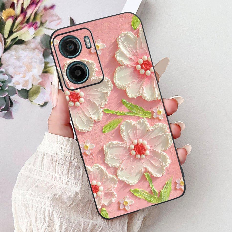 For Motorola Moto G05 G15 E15 2024 Floral Butterfly Phone Case For MOTO G05 G15 E15 4G Black Silicone Soft Lightweight Case