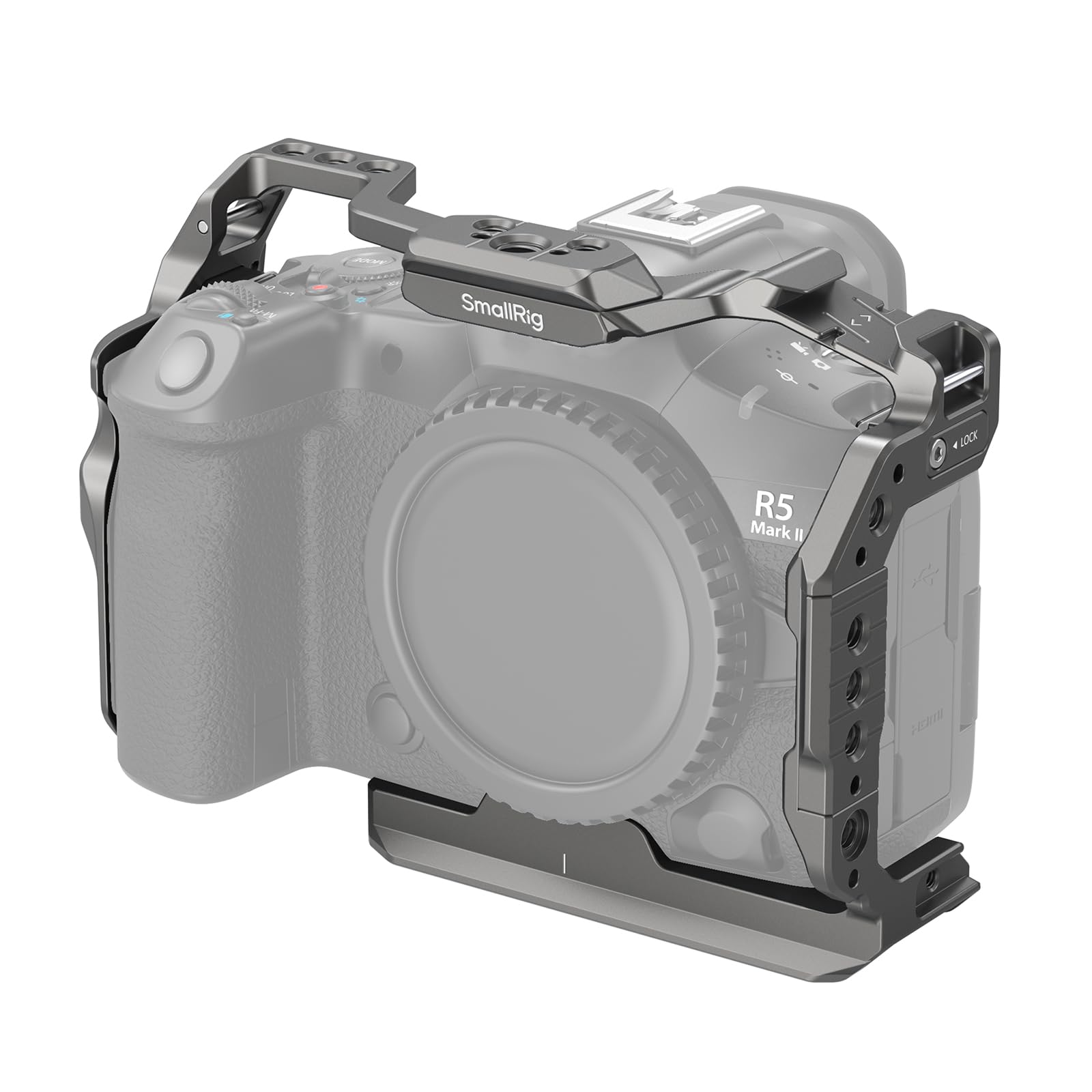 

SmallRig Camera Cage for Canon R5 Mark Quick Release Expansion Cage with Reinforced Screen Cold NATO Titanium 4977 II, Protector, 1/4 -20 Thread,