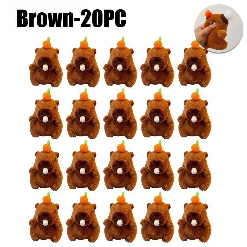 1-20PCS Plush Persimmon Spit Bubbles Capybara Key Pendant Cute Plush Keychain Plush Doll Toy Schoolbag Pendant Gift Pendant