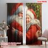 2pcs,2D Plane Printing Print Curtains Santa Claus & Mrs_ Christmas Embrace Versatile Fabric (without Rod) All Seasons Use for