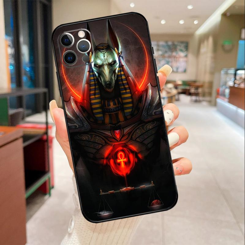 Anubis Ancient Egyptian God Phone Case For iPhone 16 15 14 11 12 13 17 Pro Max mini 15 Plus 16e 17 Air Protective Cover