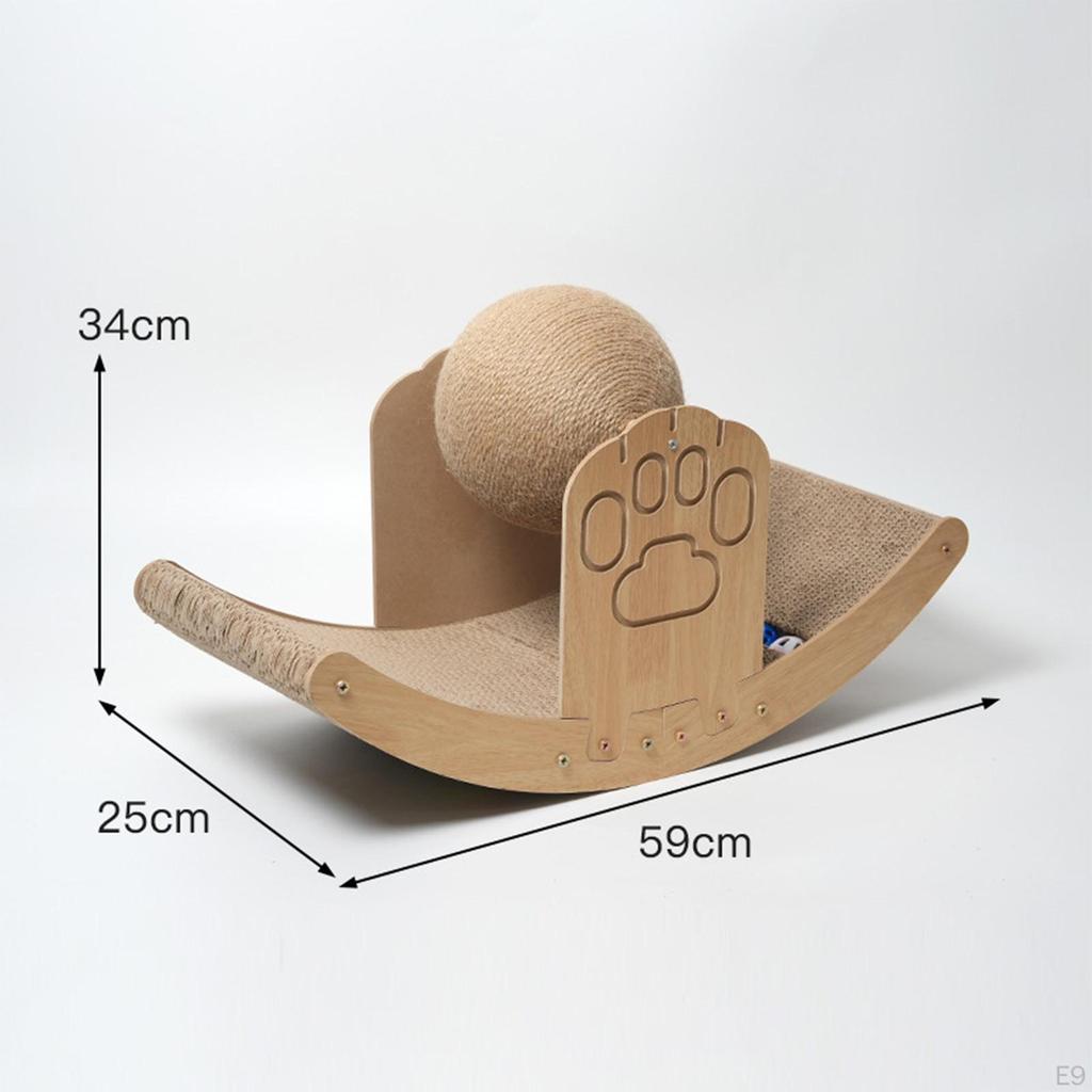 Pat de Lounge din Carton cu Scândură de Scărpinat cu Jucărie cu Bilă Zgârietor pentru Pisici Sofă pentru Pisoi