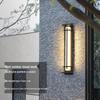 Nufeng Modern Outdoor Wall Light with Faux Marble Shade