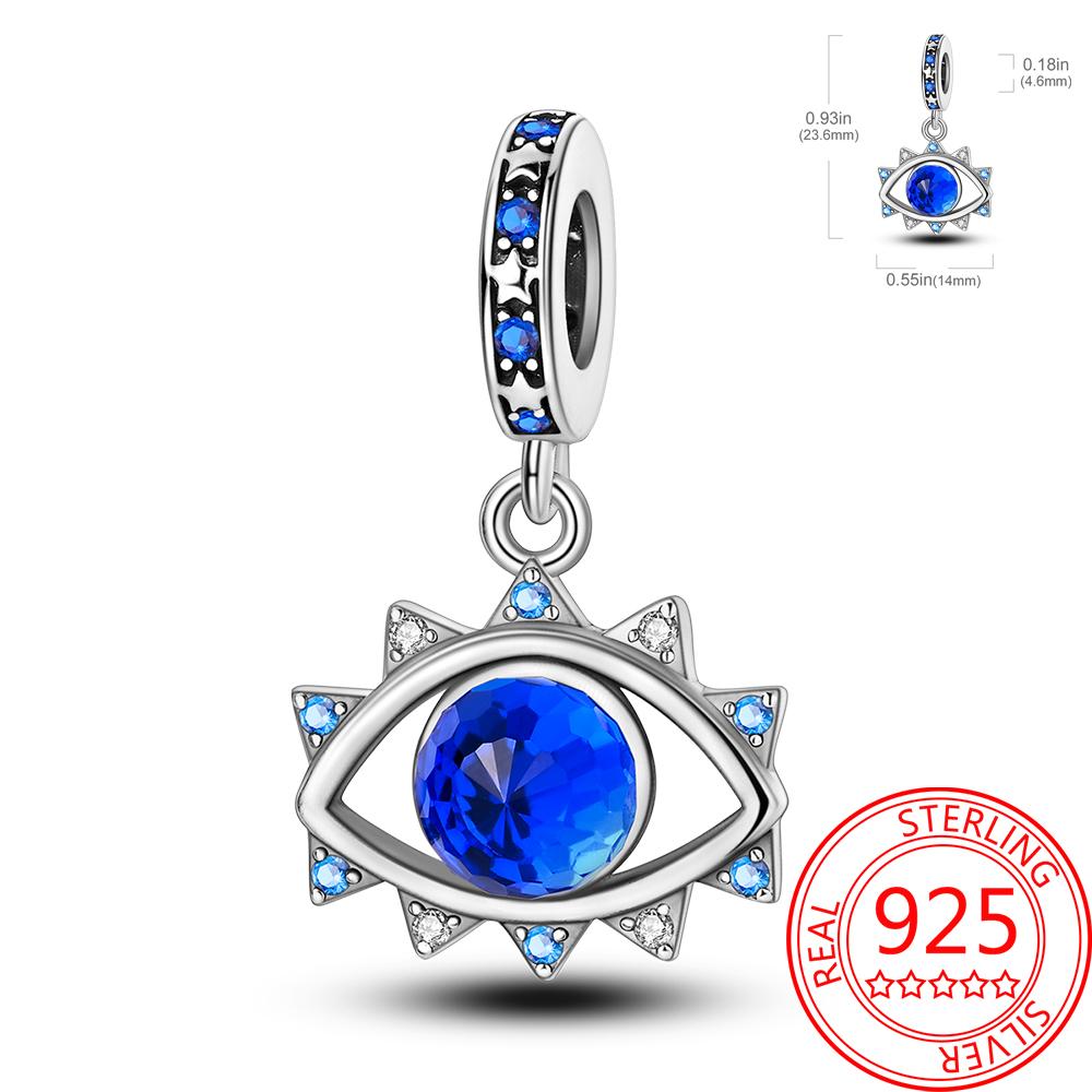 Mysterious Copper Love Evil Eyes Celtic Knot Palm Pendant Beads Safety Clip Fit Brand Bracelet Premium Gift Diy