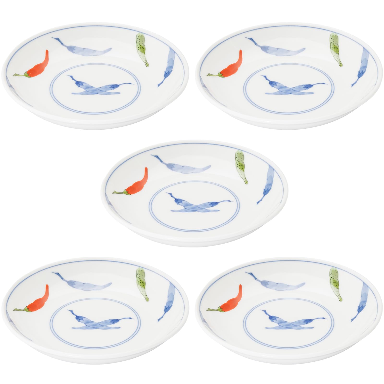 

Mino Ware Dinnerware Set of Microwave and Dishwasher Made in Product Number 564627 Nishiki Togarashi 5, 16.5cm Diameter, Safe, Japan, синий