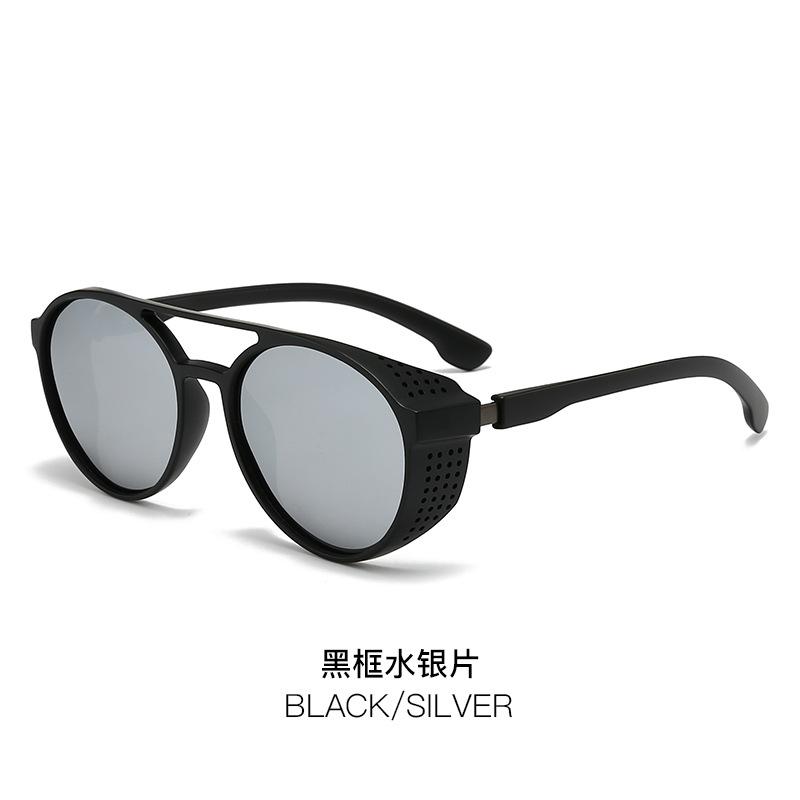 Punk Style Polarized Sunglasses Double Beam Round Hollow Retro Sunglasses Amazon Hot-Selling Glasses