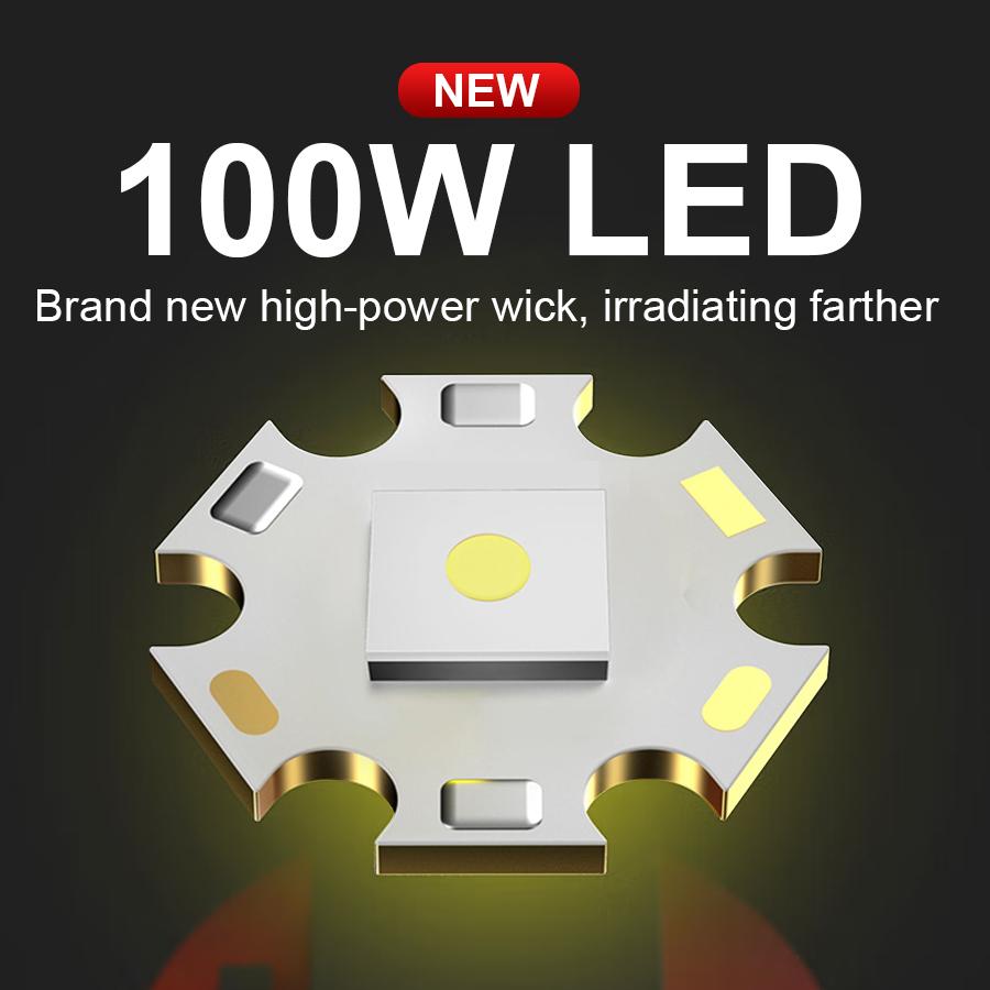 Headlamp Powerful 100W LED Head Light High Lumen 5000LM Head Lantern Fishing Head Flashlight Fluorescent Light Lamp