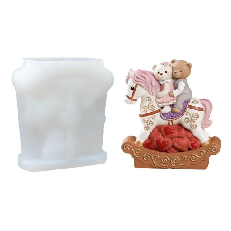 

Flexible And Sturdy Silicone Craft Mould With Lovely Rocking Horse Bear Pattern Great For Handmade Soaps And Candle 1