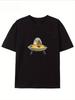 2026 Cute Hamster Pilot Ufo Graphic Tshirt  Space Adventure Print Tee Harajuku Short Sleeve Casual
