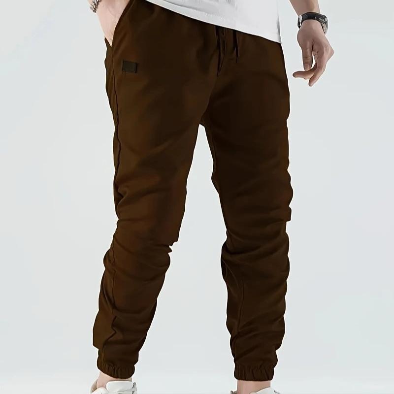 Four Seasons New Slim Casual Trousers Simple Leisure Pure Colour Spell Leather Trousers Micro Elastic Youth Popular Trousers