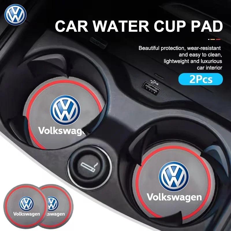 Hijk1 ·Car Internal Accessories Coaster Water Cup Bottle Holder Anti-slip Pad Mat Waterproof For VW Golf GTI Tiguan Jetta Passat Polo