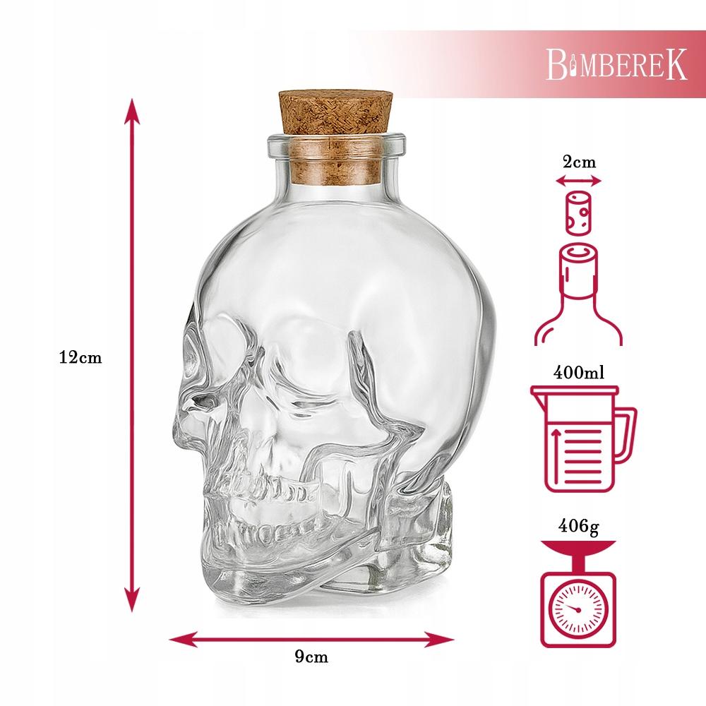 Skull Carafe 400ml Glass Bottle For Alcohol Whiskey Gift Decoration