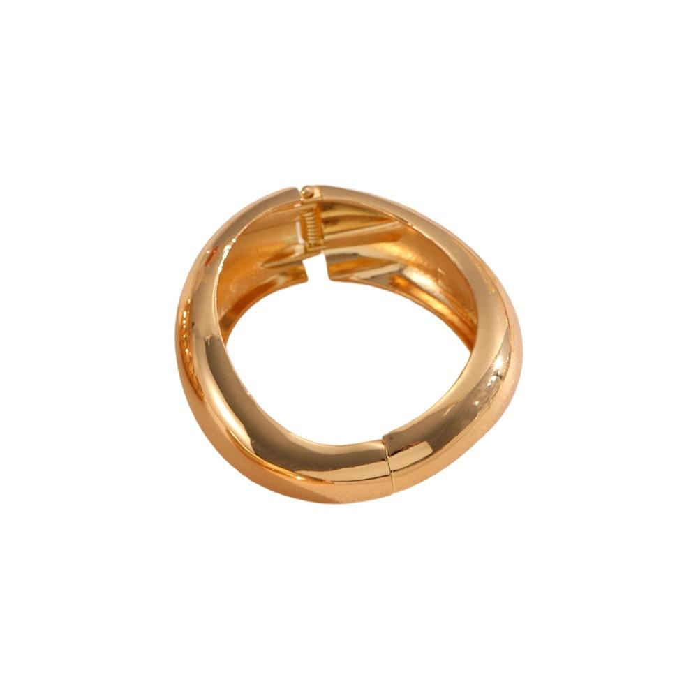 European and American Jewelry Exaggerated Heavy Industry Jewelry Glossy Bracelet Oval Personality Wide Bracelet Bracelet