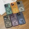 Matte Ring Holder Glass Lens Phone Case For iPhone 16 15 14 13 12 11 ProMax Plus For Magsafe Wireless Magnetic Hard Bumper Cover