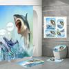 Shower Curtain Four-Piece 3D Digital Printing Shower Curtain Underwater Animal Bathroom Partition Shower Curtain
