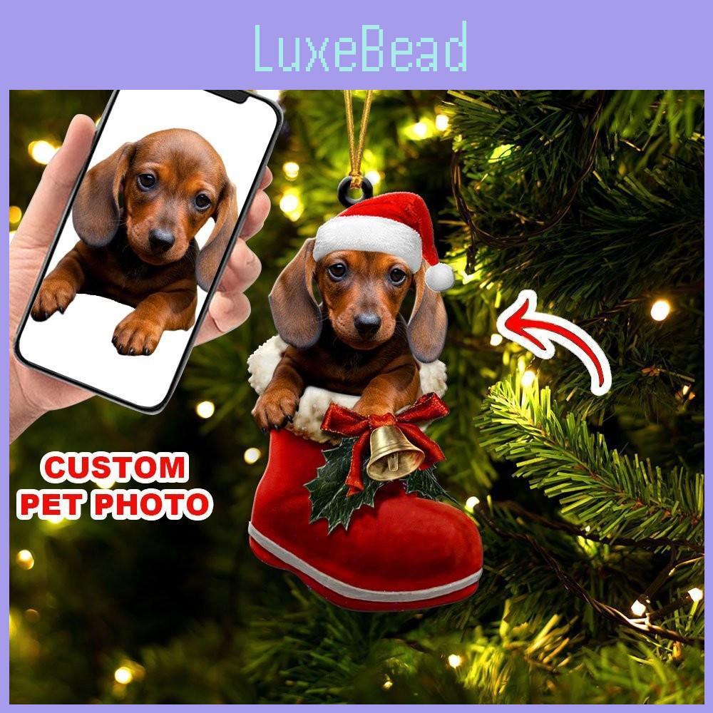 Adorable Cartoon Red Dog Car Hanging Ornament For Stylish Christmas Home Decor