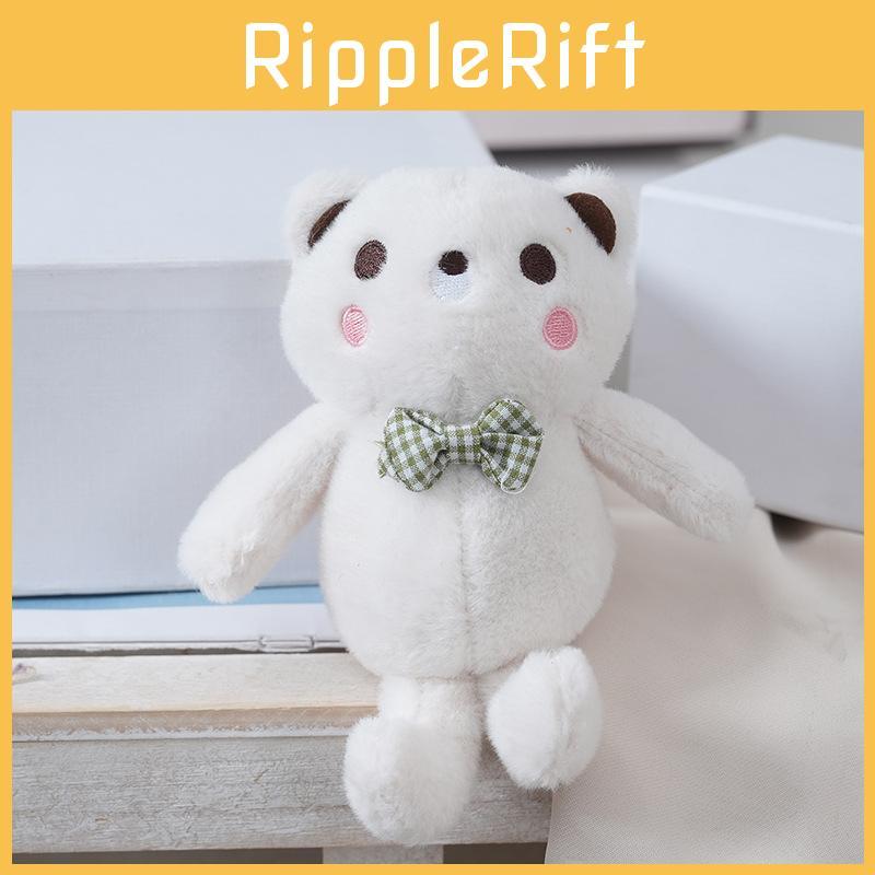 Bow Tie Grid Teddy Bear Plush Toy  Soft Fill Doll Backpack Keychain Gift Holiday
